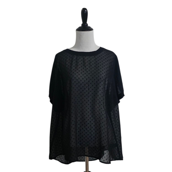 Torrid Crinkle Chiffon Rib Trim Top - Picture 3 of 5